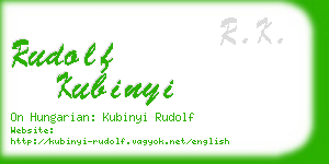 rudolf kubinyi business card